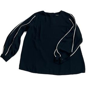 Catherine Malandrino Balloon Sleeve Black and White Blouse Women's XL